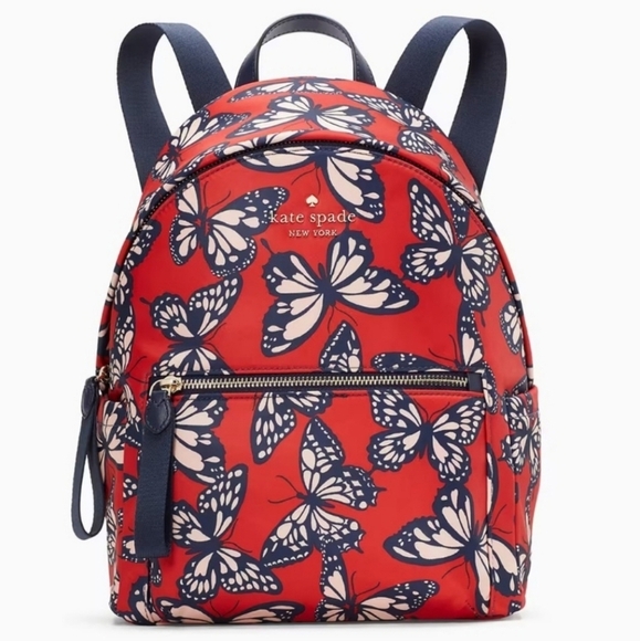 Kate Spade Chelsea Nylon Medium Backpack Butterfly Toss Print - Picture 1 of 10